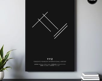 Toronto Pearson Airport (YYZ) Map Art Print