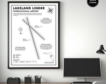 LAL Airport Map Kunstdruck, Lakeland Linder International Airport