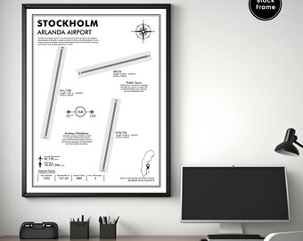 ARN Stockholm Arlanda Airport Map Kunstdruck