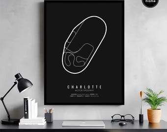 Charlotte Motor Speedway Print, Nascar Racetrack Wall Art