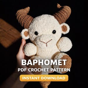 Patrón de crochet para amigurumi de Baphomet / Muñeco de peluche gótico (Patrón PDF)