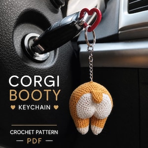 Corgi Booty Crochet Pattern | Amigurumi Dog Keychain | Bag Charm (PDF Download)