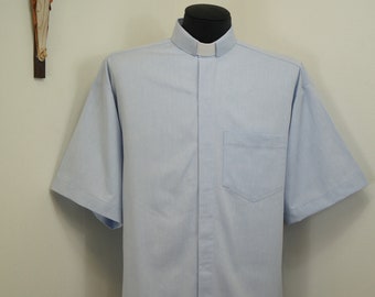 CAMP Clerical tab shirt xl, BLUE cotton-rich Oxford cloth, Size XLarge with 17" TAB collar Untucked style