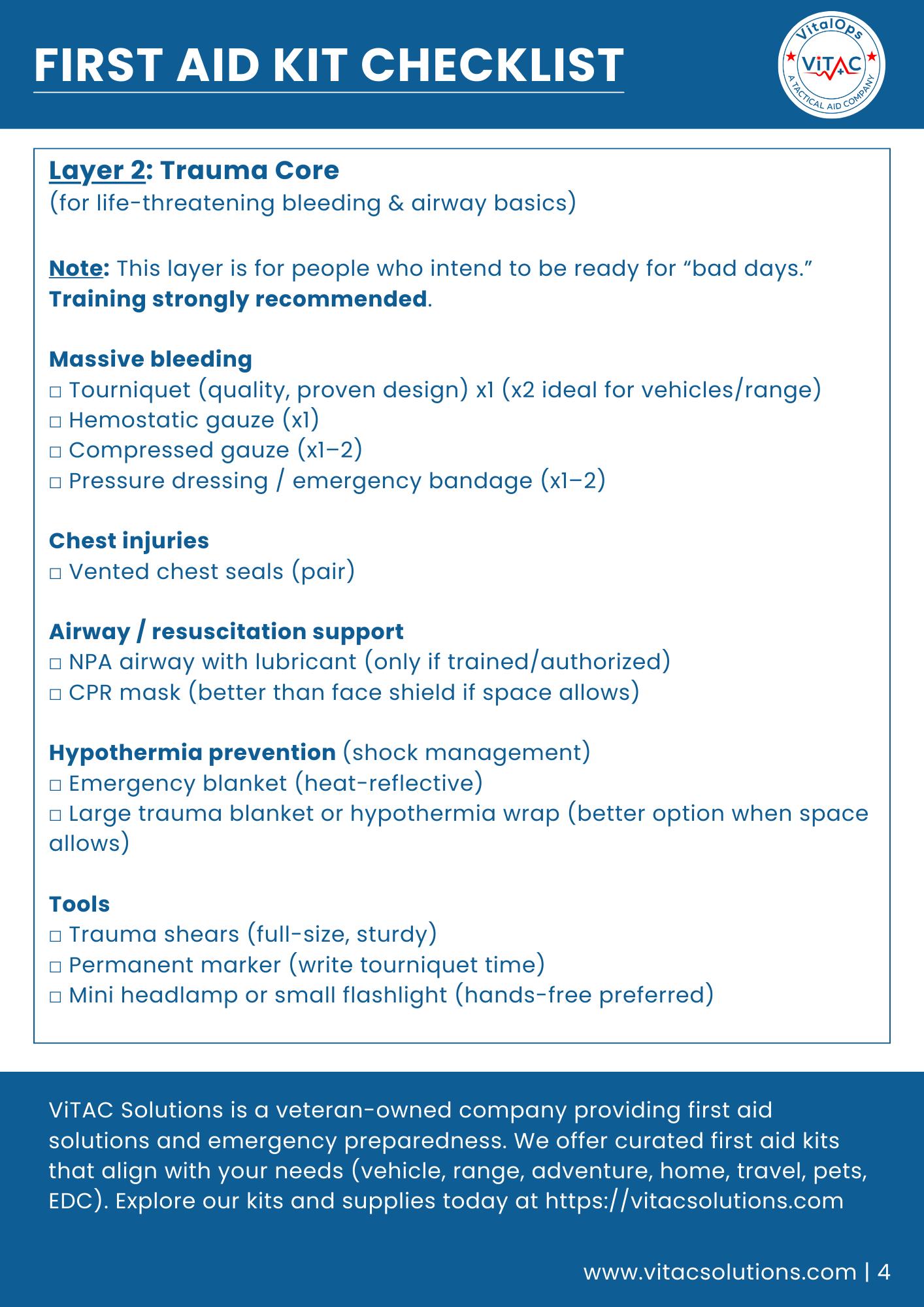 Silver Trauma Checklist.pdf First Aid Trauma Kit Checklist | Emergency Preparedness | (downloadable ...