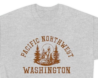 Washington Sweatshirt, Pacific Northwest Sweatshirt, State Shirt, 70s style Graphic Sweatshirts for Guys Ladies,Hiking & Camping 4RUST PBL