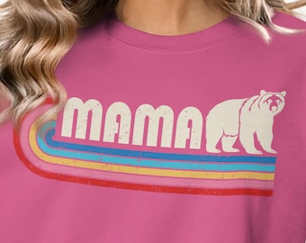 Bluza z nadrukiem Mama Bear Rainbow, Bluzy dla świeżo upieczonych mam, Prezenty dla niej