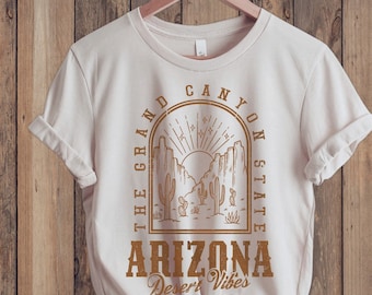 Arizona Shirt, Distressed 70s Style T-Shirt, Grand Canyon Retro Unisex Jersey Short Sleeve Tee, Guys or Ladies Shirts