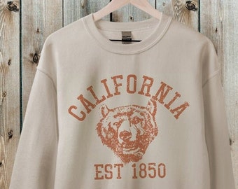 California Sweatshirt, Bear Sweatshirt, State Shirt, College Sweatshirt, Mascot Sweatshirt, 70s style Graphic Shirts, Hiking & Camping