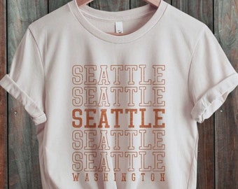Seattle Washington T-Shirt, Seattle Shirt, Washington Shirt, State Shirt, City Shirt, Retro 70s style Unisex Graphic Tee for Guys or Ladies