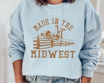 Midwest Sweatshirt, Midwest Sweatshirt, State Shirt, College Sweatshirt, 70s style Graphic Shirts, Hiking & Camping Top 4RUST PBL