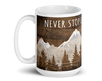 Personalized Mountain Mug, Mountain Lover Camping Gift, Camping Cup, Campfire Mug, Wedding Favor, Wedding Couple Gift, Hiking Cup