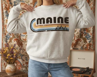 Maine Sweatshirt, Home Town State Pride, Unisex Gift for him or her, College Apparel