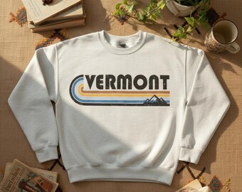 Vermont Sweatshirt, Retro State Pride Sweatshirts, Unisex Mens or Womens