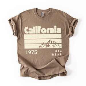 California Big Bear T-Shirt, Retro Mountain Tee, Personalized Year Shirt, Unisex T-Shirts, Vintage California T-Shirts, Souvenir T-Shirt