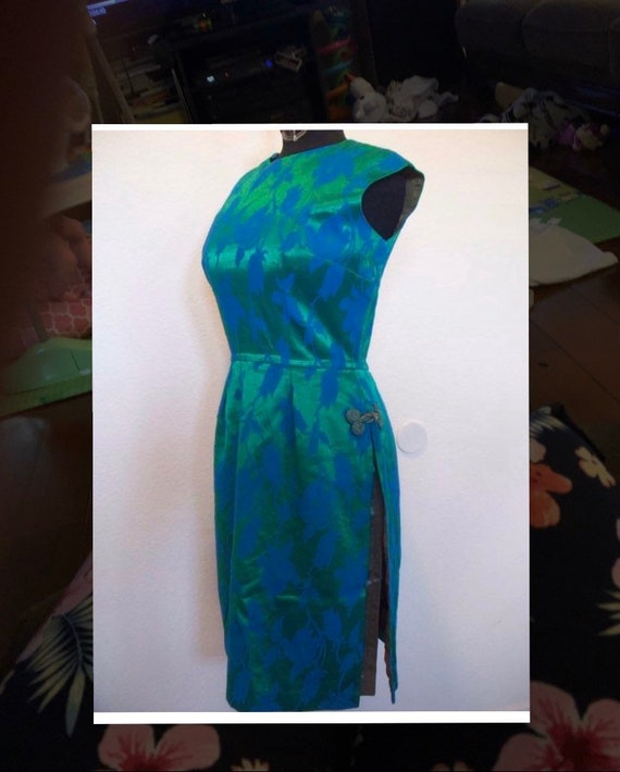 Vintage Carol Craig green cocktail dress
