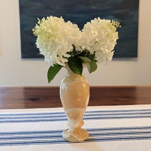 Alabaster Onyx Vase | Butterscotch Yellow | Egyptian | Large Heavy | Library Mantel Decor | Quiet Luxury | Turned Stone | Translucent