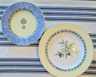 Royal Doulton Carmina Dinner and Salad Plates | Lemons | Fine China | Vintage