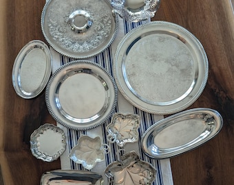 Assorted Vintage Antique Wedding Silver-Plated Trays | WMF | FB Rogers | Leonard | International