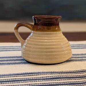 Vintage Captains Travel Mug | No-Spill Boating Stoneware | Gift for Sailor | Ceramic | Coffee Brown Studio Pottery