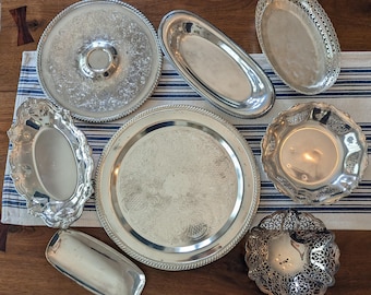 Assorted Vintage Antique Wedding Silver-Plated Trays | WMF | FB Rogers | Leonard | International