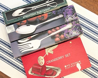 Silver plate Serving Utensils | Eclectic Farmhouse Flatware | Hand polished | Table ready