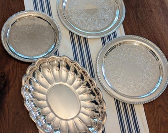 Assorted Vintage Antique Wedding Silver-Plated Trays | Oneida | Rogers