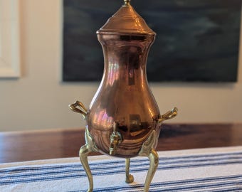 Copper Brass Coffee Pot | Vintage Bongusto Urn | Made in Italy Beverage Dispenser