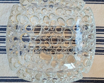 Pebble Glass Ashtray | Blenko | Large heavy Pressed Glass | Vintage | 1960s