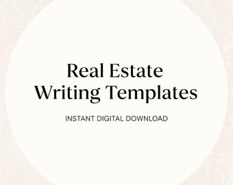 Real Estate Agent Writing Templates | Listings, Client Messages & Social Media | Instant Download