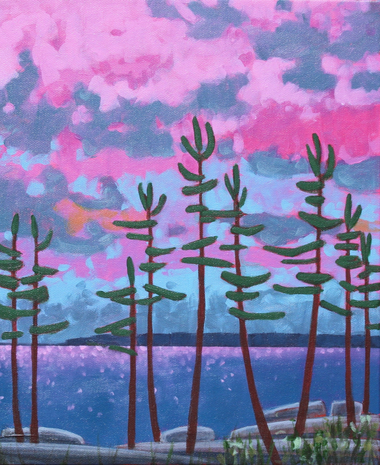 Long Landscape Painting Panoramic Painting Long Art Muskoka Etsy