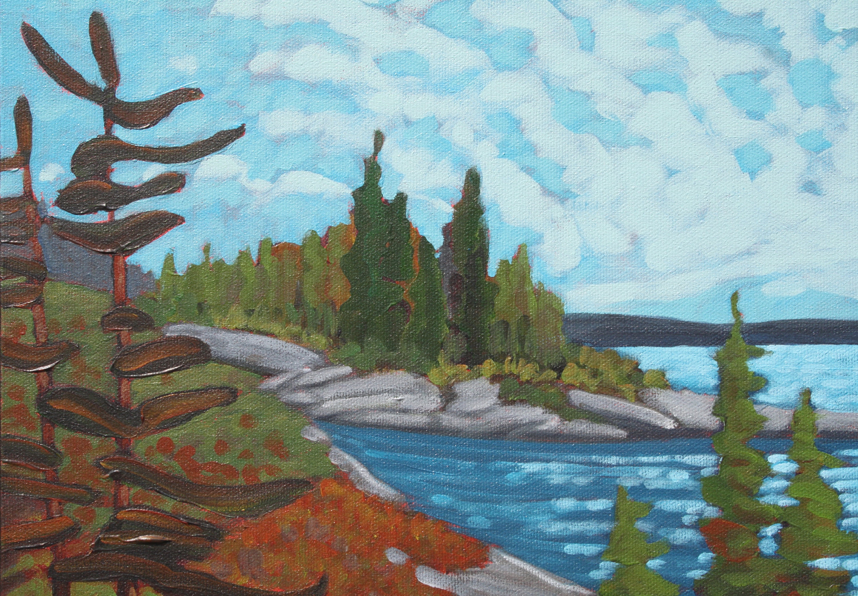 Painting Acrylic Shoreline Coastal Art Canadian Landscape Painting East ...