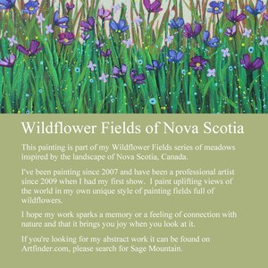 FREE SHIP Wildflowers, 24x24, Wildflower Painting, Wildflower Field Painting, Nova Scotia Landscape Painting, Original Art on Canvas, Mauve image 7