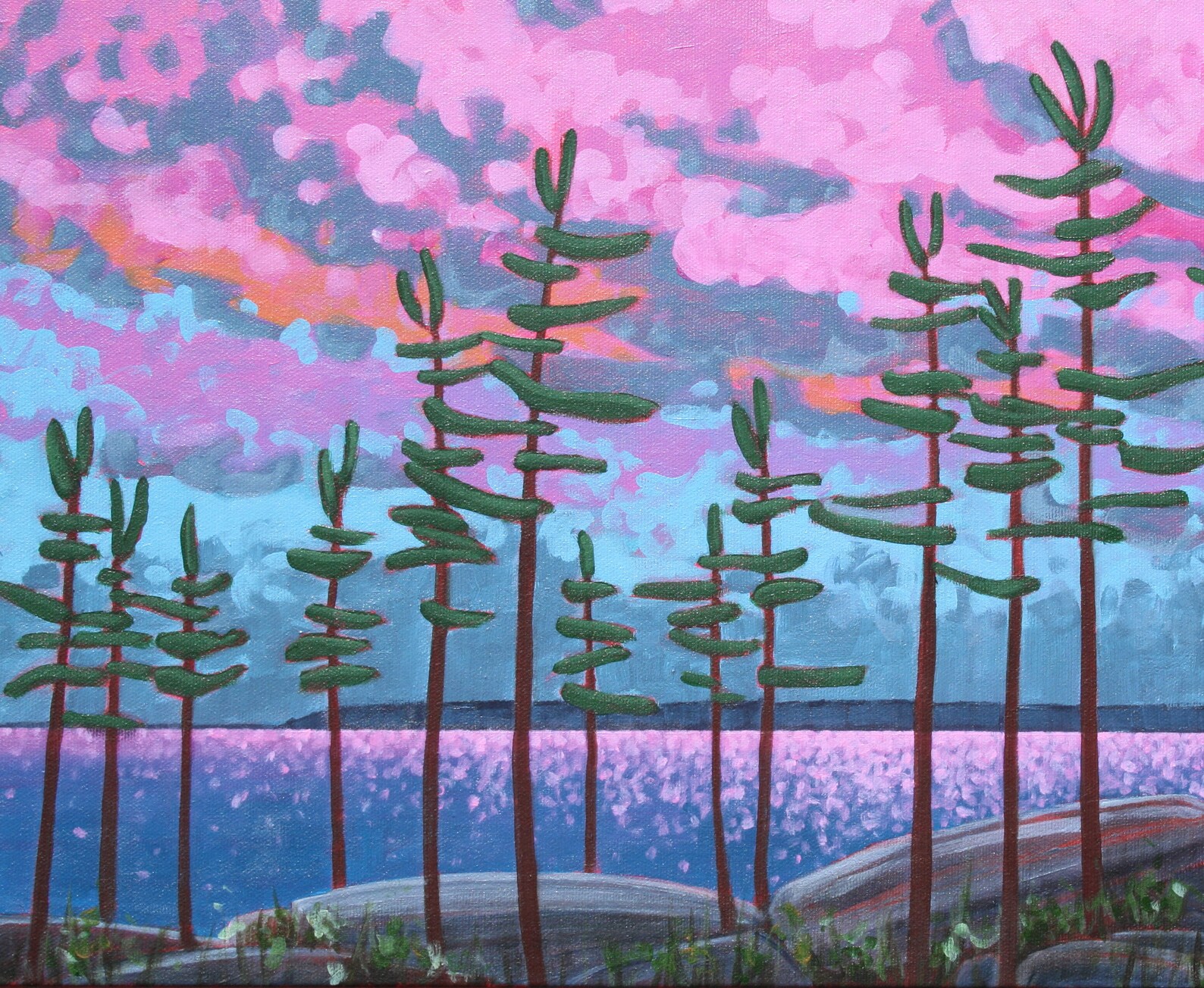 Long Landscape Painting Panoramic Painting Long Art Muskoka Etsy