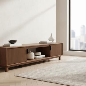 Interior storage compartment with organized media devices