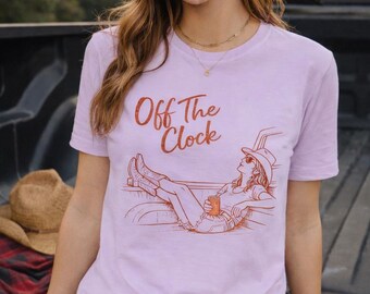 Off The Clock Western Cowgirl Graphic Tee, Comfort Colors Country Concert Outfit