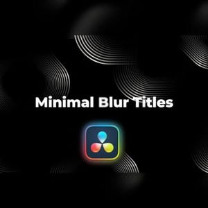 May include: Black background with white curved lines and the text "Minimal Blur Titles". A colorful logo with blue, red, and yellow elements is in the lower center.