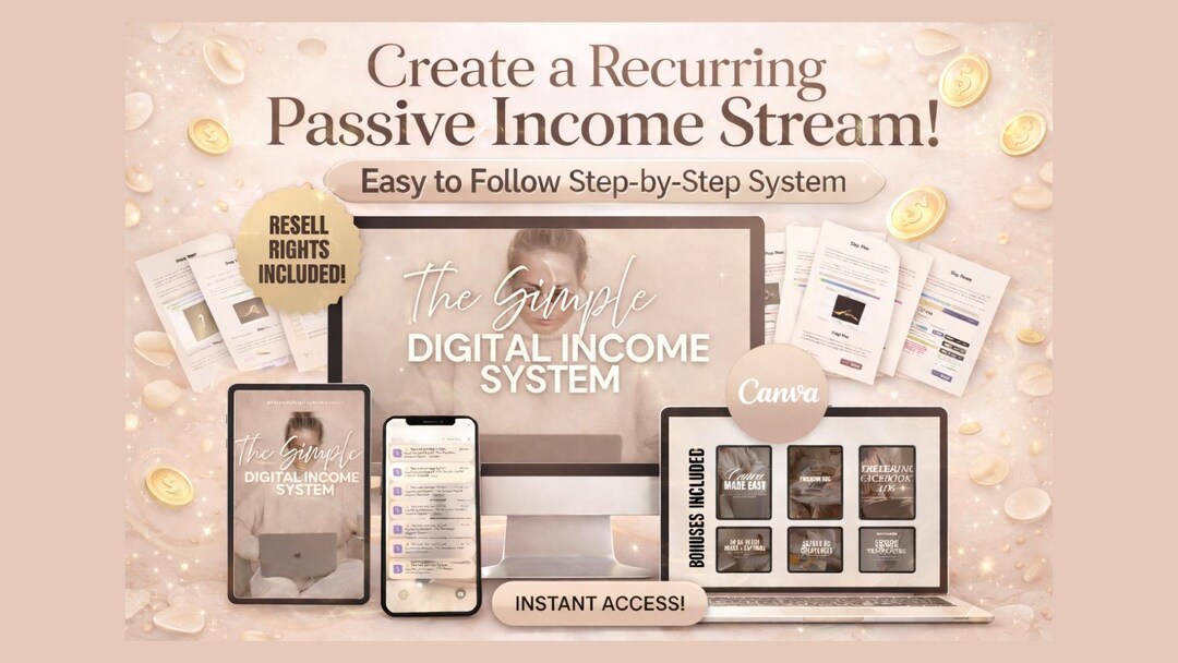 Simple Digital Income System for Women | Ready-to-sell PDF Business ...