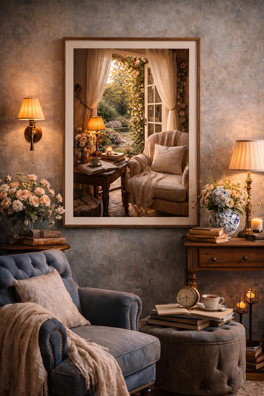 Cottagecore Reading Cottagecore Reading Nook Print – Sunlit Garden View (digital Download ...