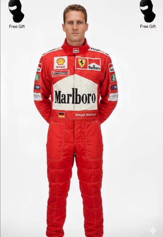 Michael Schumacher, go Kart Racing Suit CIK FIA Level 2 , F1 Racing Suit for Men, Women & Kids with Free gift Balaclava