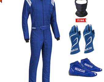 Traje de carreras Sparco F1 2025 para niños, hecho a mano, estándar CIK/FIA Nivel 2. Personaliza el traje en todas las tallas con la opción de añadir tus propios logotipos.