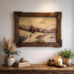 Cornice rustica in legno per tele e dipinti / Cornice portafoto in pino massello europeo / Cornice da parete in stile rustico, misure UE / Cornice artistica fatta a mano