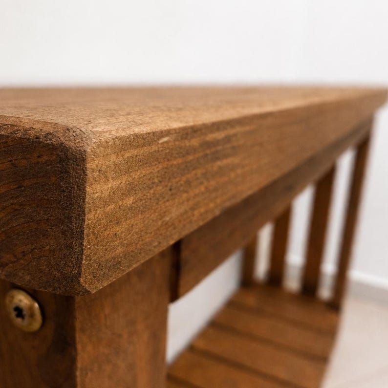 Solid Pine Console Table | Rustic Farmhouse Entryway Table with Shelf | 100 cm length image 7