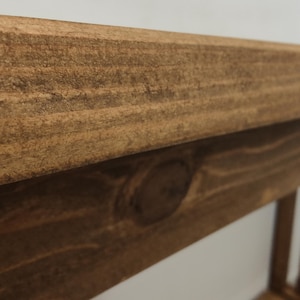 Solid Pine Console Table | Rustic Farmhouse Entryway Table with Shelf | 100 cm length image 11