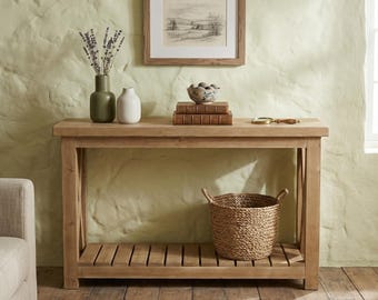 Table console rustique : table console en bois de ferme - Meubles d'entrée en pin massif