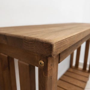 Solid Pine Console Table | Rustic Farmhouse Entryway Table with Shelf | 100 cm length image 5