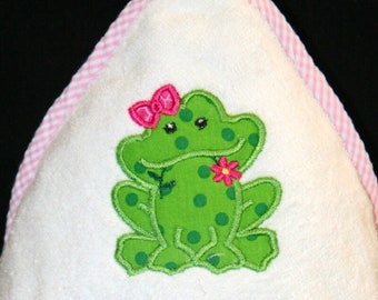 Personalized Baby Towel: Francie the Frog