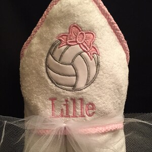 Volleyball Hooded Baby Towel image 1