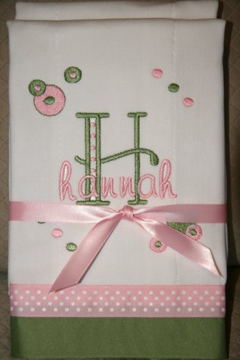 Personalized Burp Cloths set of 2 Etsy