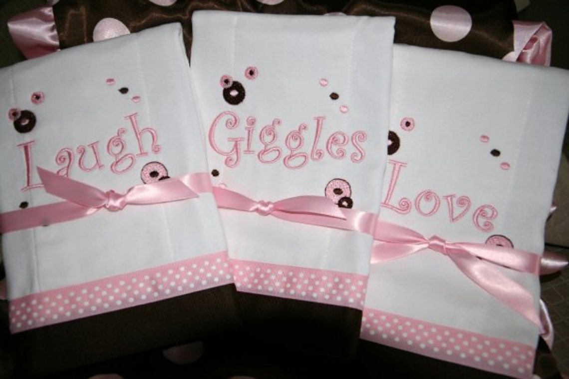 Custom Burp Cloths set of 3 Etsy