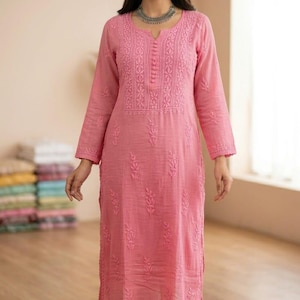 white christmas dresses Seva Chikan Hand Embroidered Mauve Cotton Lucknowi Chikankari Unstitch